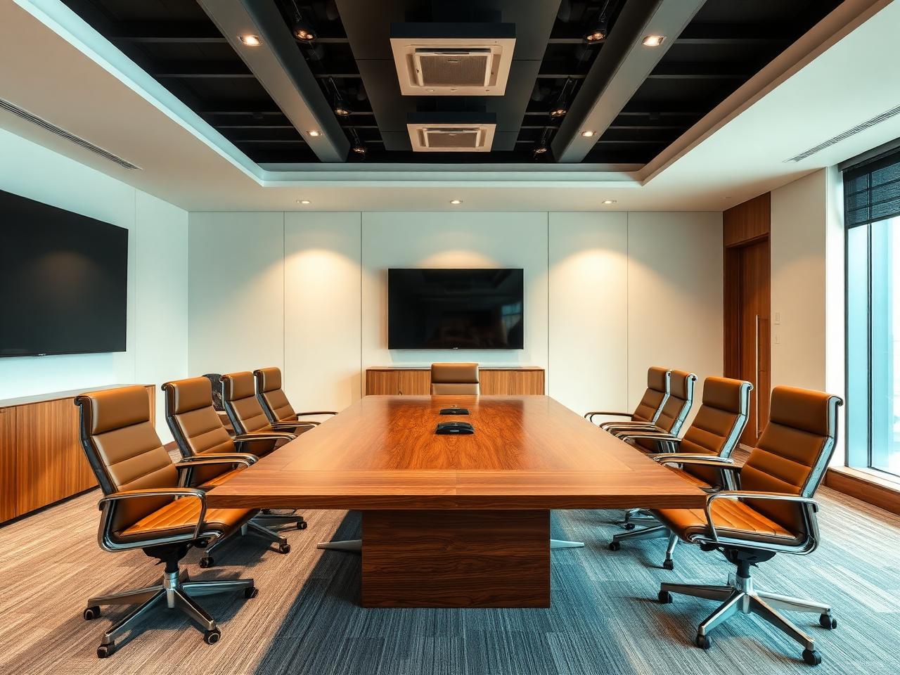 Custom boardroom conference table and chairs